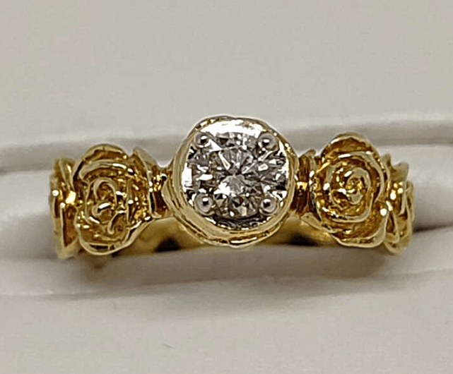 Кольцо из желтого золота с бриллиантом (-ми) (31529857) 0
