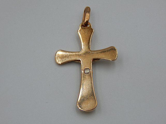 Підвіс-хрест із червоного та білого золота (32848282) 3