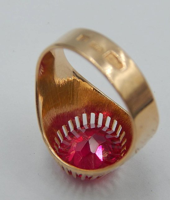 Кольцо из красного золота с корундом (28994060) 6