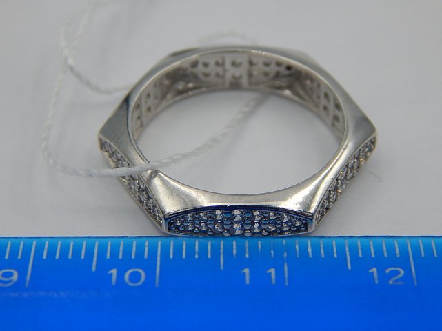 Серебряное кольцо с цирконием (28505047) 3