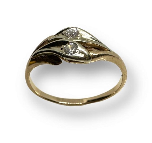 Кольцо из красного и белого золота с цирконием (29935653)  1