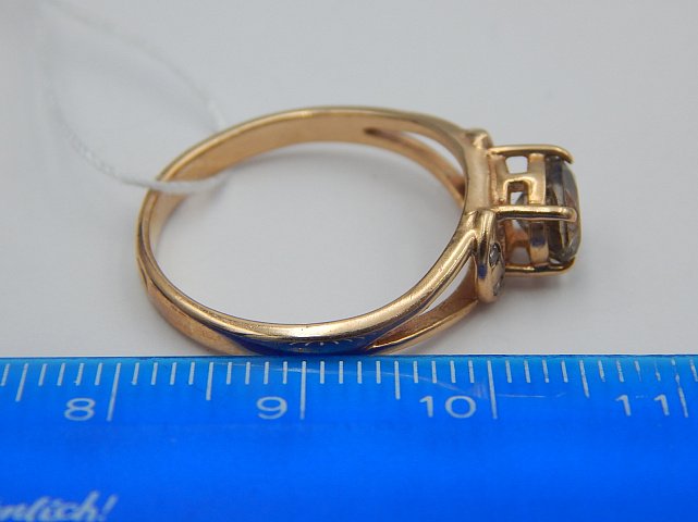 Кольцо из красного золота с цирконием (28199749) 4