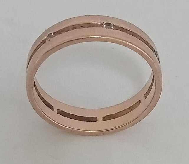 Обручальное кольцо из красного золота с цирконием (33752149) 4