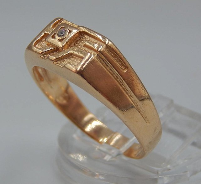 Перстень из красного золота с цирконием (33931259) 2