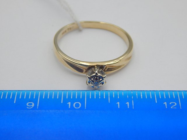 Кольцо из желтого и белого золота с бриллиантом (-ми) (31645737) 4
