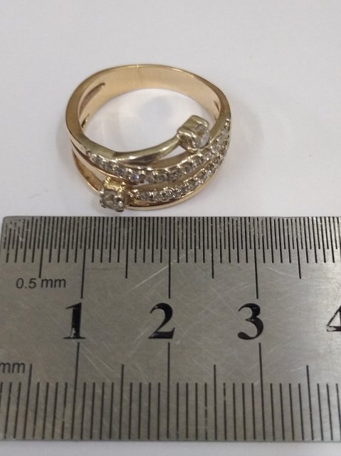 Кольцо из красного и белого золота с цирконием (32100833) 4