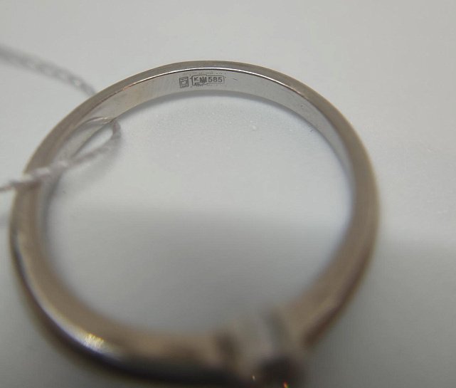 Кольцо из белого золота с бриллиантом (-ми) (27418249) 6