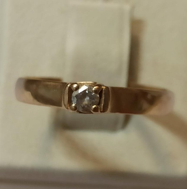 Кольцо из красного золота с цирконием (33768743)  0