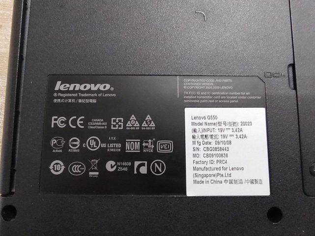 Ноутбук Lenovo G550 (Pentium T4300/3Gb/HDD250Gb) (33631443) 6