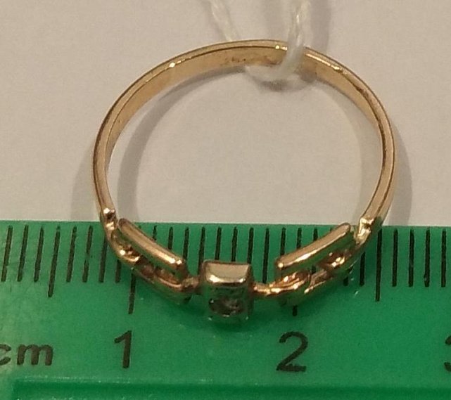 Кольцо из красного и белого золота с цирконием (33661953) 1