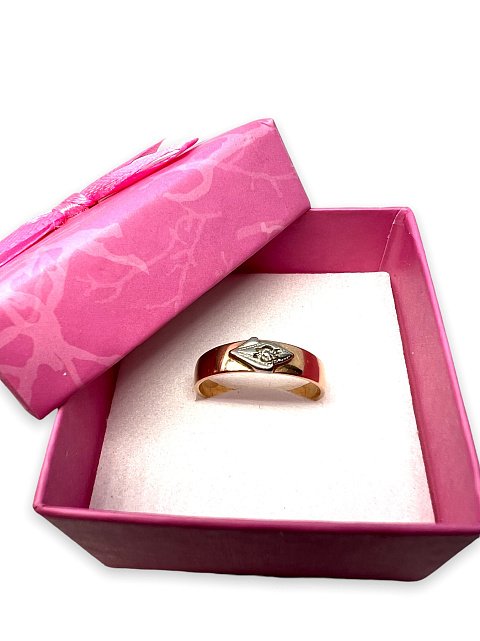 Кольцо из красного и белого золота с цирконием (28897390) 5