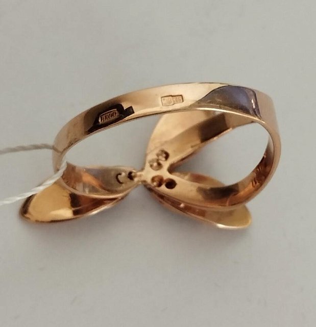 Кольцо из красного и белого золота с цирконием (31955332)  1
