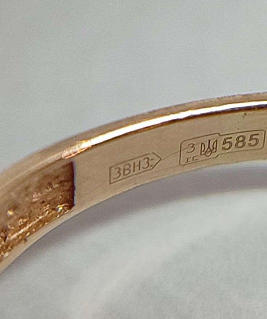 Кольцо из красного золота с цирконием (33689836) 6