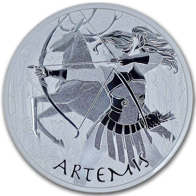 Серебряная монета 1oz Боги Олимпа Артемида 1 доллар 2023 Тувалу (32567106) 0