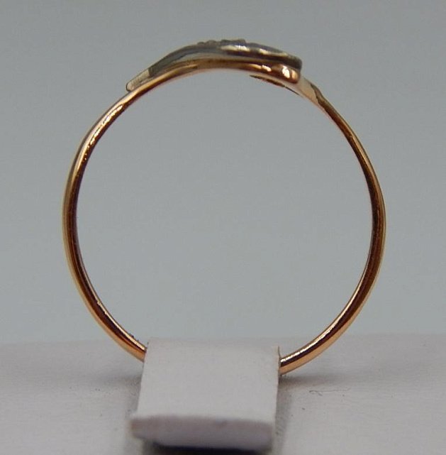 Кольцо из красного и белого золота с бриллиантом (-ми) (32199777) 3