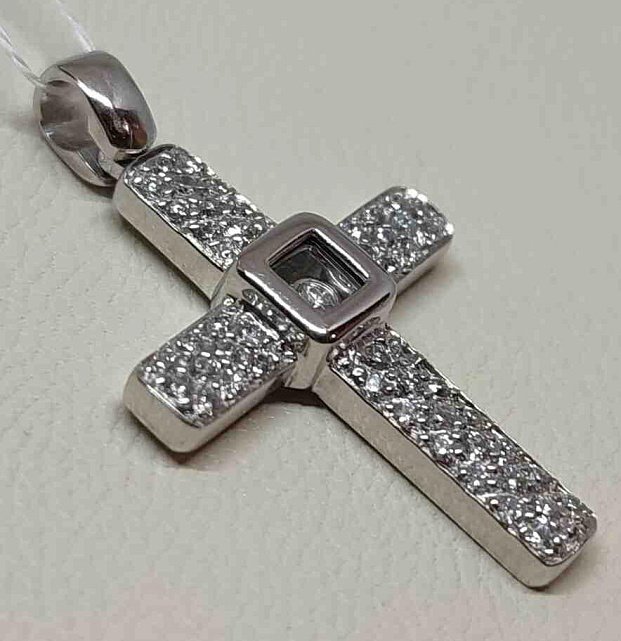 Підвіс-хрест із білого золота з діамантом (-ми) (29503430) 3