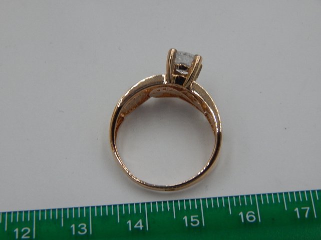 Кольцо из красного золота с цирконием (31899191) 5