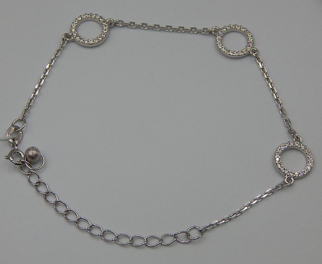 Срібний браслет із цирконієм (33236402) 0
