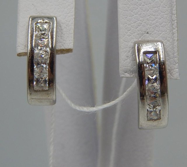 Срібні сережки з цирконієм (33004621) 0
