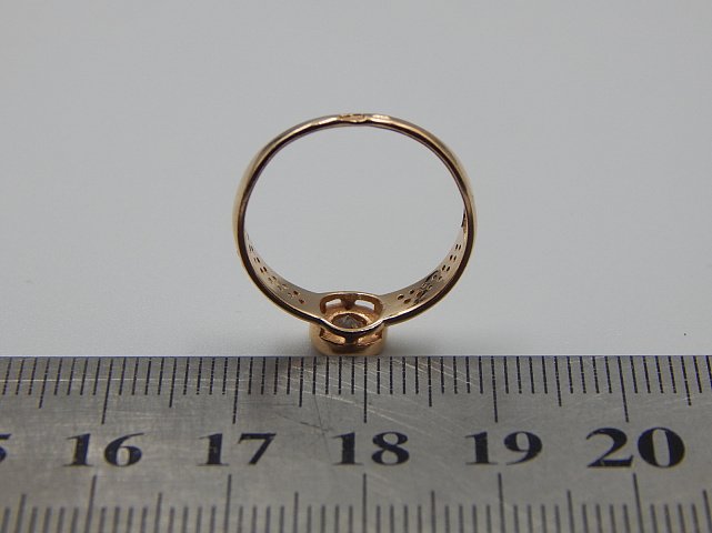 Кольцо из красного золота с цирконием (31957712) 3