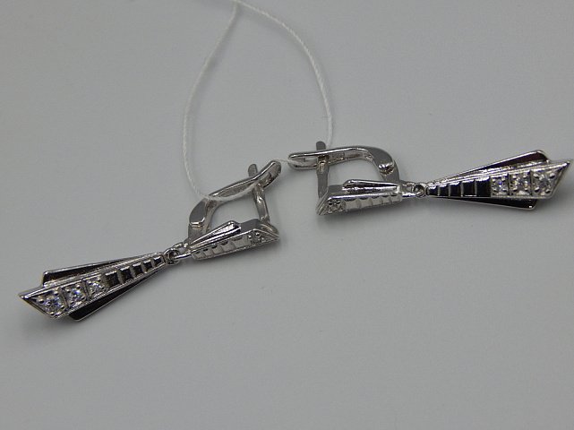 Серебряные серьги с цирконием (32932251) 3
