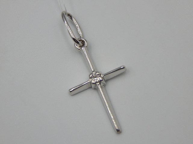 Серебряный подвес-крест с цирконием (32439977) 2
