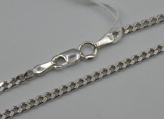 Серебряная цепь с плетением панцирное (32202692) 0