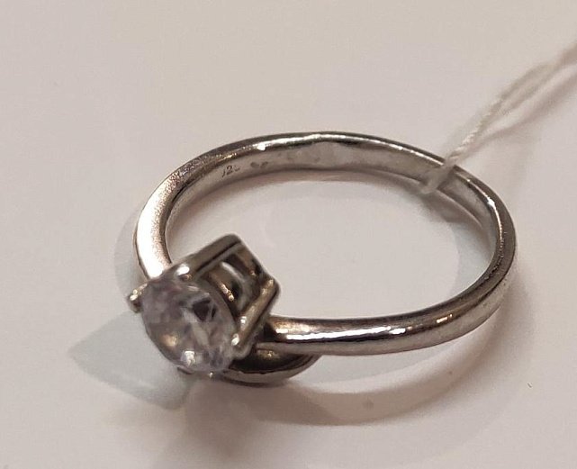 Серебряное кольцо с цирконием (30521695) 1