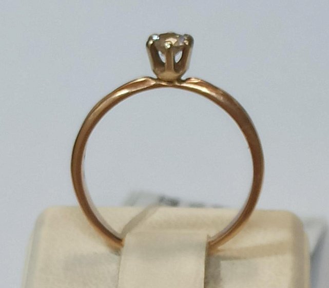 Кольцо из красного золота с цирконием (33759192)  2