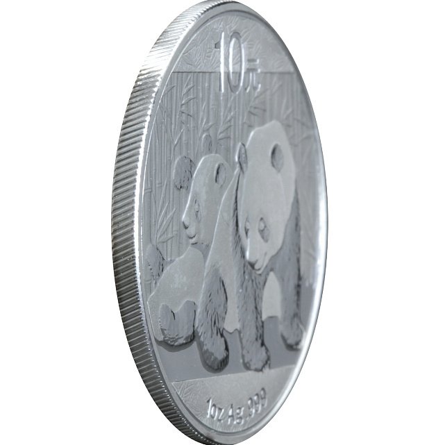 Серебряная монета 1oz Китайская Панда 10 юань 2010 Китай (29127576) 6