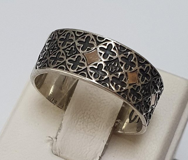 Серебряное кольцо с позолотой (33629669) 0