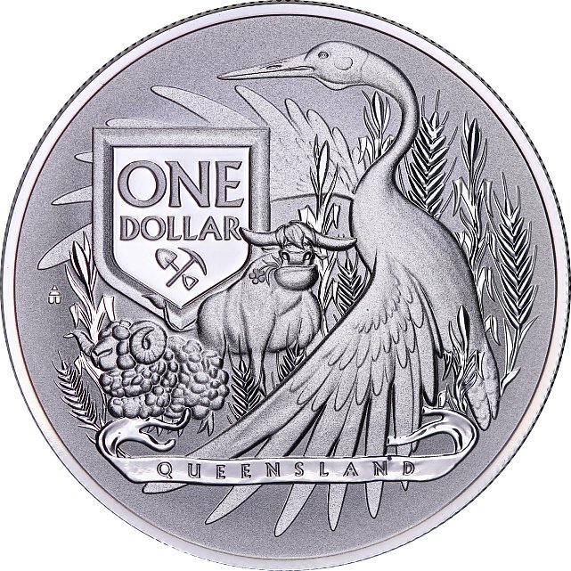 Срібна монета 1oz Герб - Квінсленд 1 долар 2023 Австралія (31564114) 7