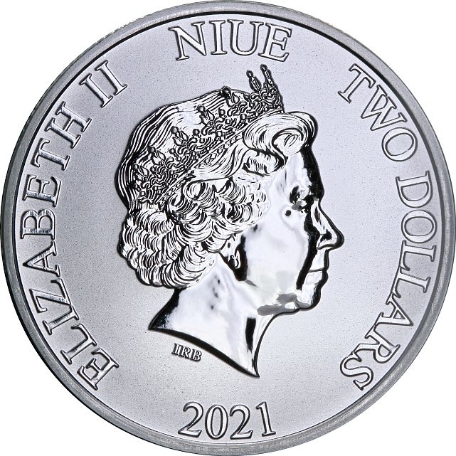 Серебряная монета 1oz Пираты Карибского Моря: Летучий Голландец 2 доллара 2021 Ниуэ (29128164) 1