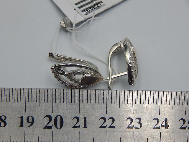 Серебряные серьги с позолотой и цирконием (31650417) 5