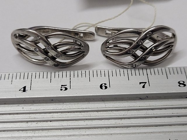 Серебряные серьги с цирконием (30710654) 3