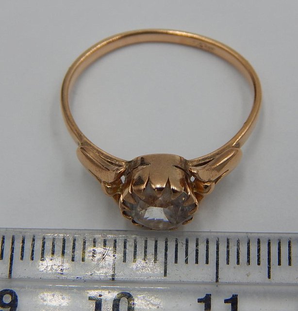 Кольцо из красного золота с цирконием (33678778)  6