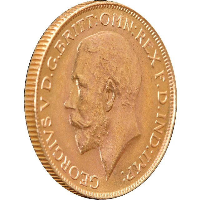 Золотая монета Соверен Георга V 1 Английский Фунт 1927 Великобритания (33016370) 3