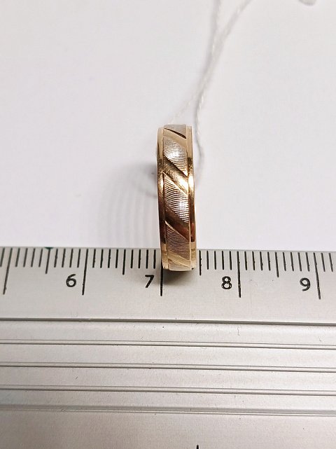 Обручальное кольцо из красного и белого золота (32883588) 5