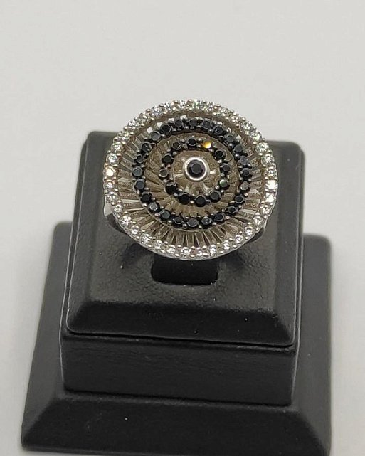 Серебряное кольцо с цирконием (33769462) 5