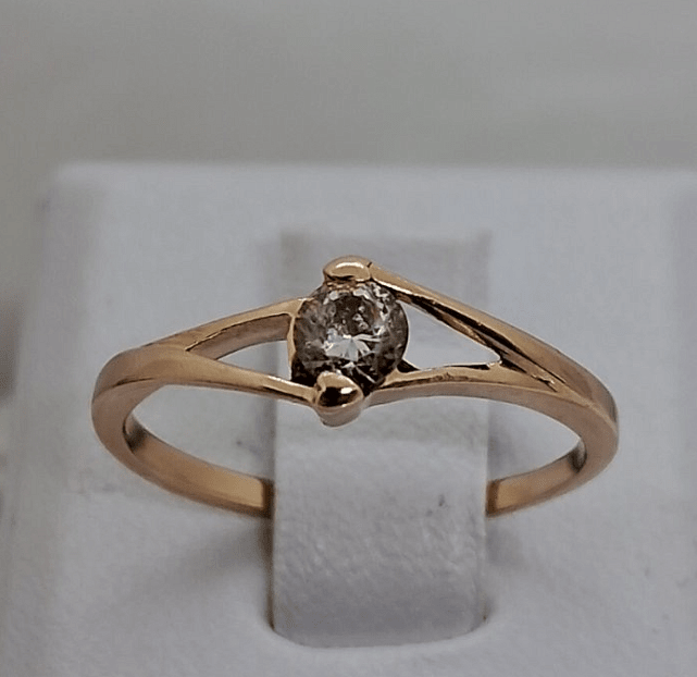 Кольцо из красного золота с цирконием (32880359) 0
