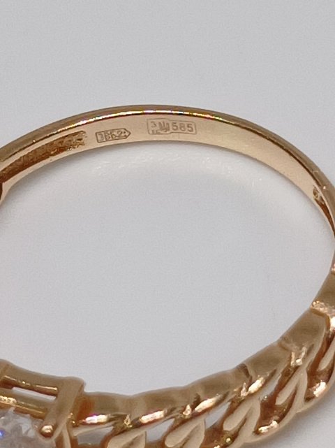 Кольцо из красного золота с цирконием (33685920) 2