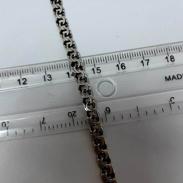 Серебряная цепь с плетением Бисмарк (33647473) 2