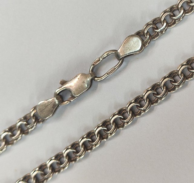 Серебряная цепь с плетением Бисмарк (33581716) 0