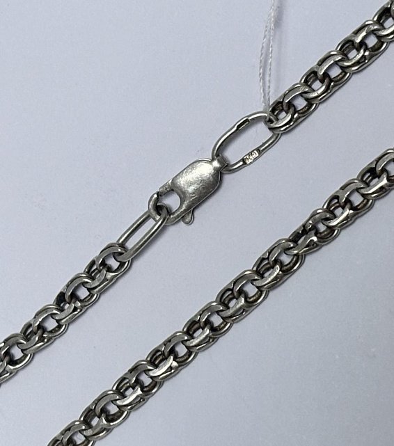 Серебряная цепь с плетением Бисмарк (33668926) 0
