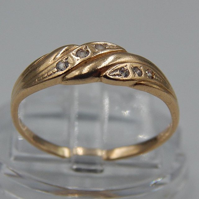 Кольцо из красного золота с цирконием (33684901)  0