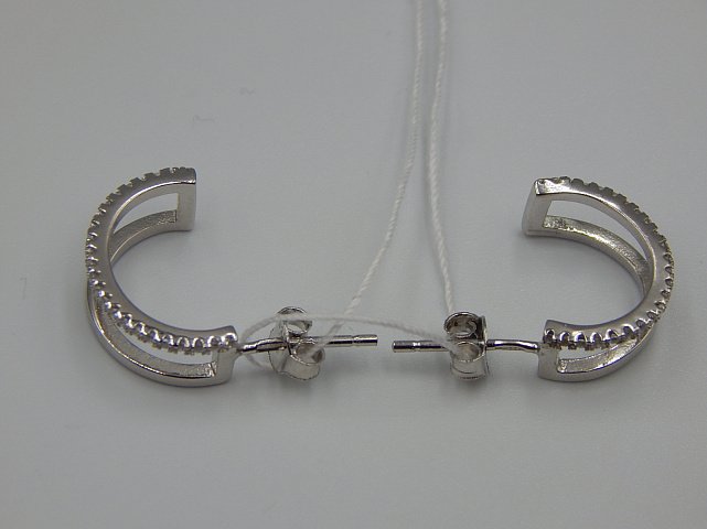 Срібні сережки з цирконієм (33238217) 4