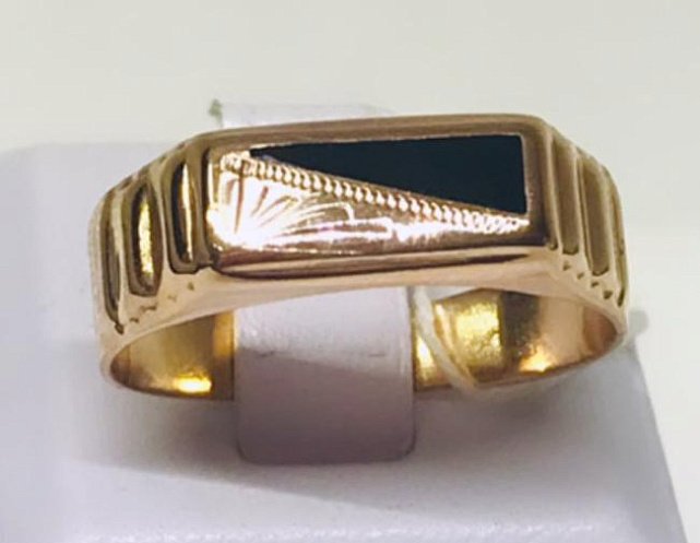 Перстень из красного золота с эмалью и цирконием (28669142) 0