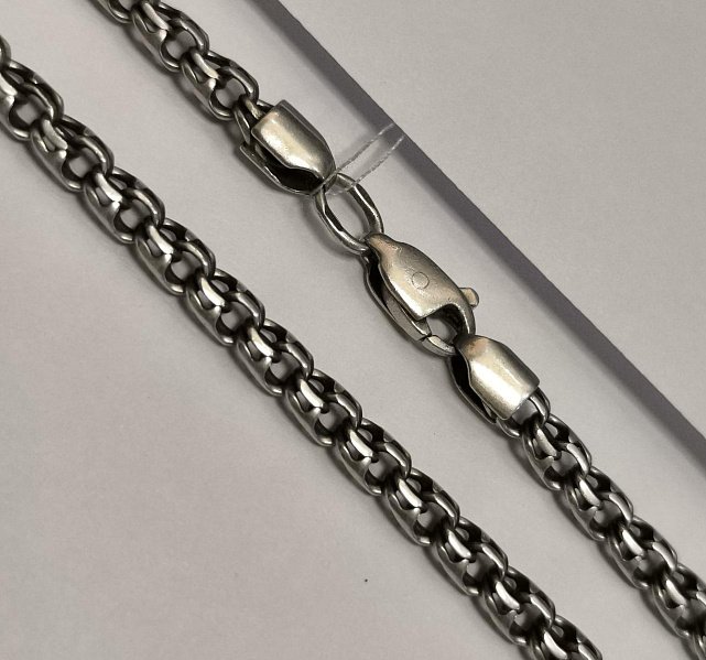 Срібний ланцюг із плетінням Бісмарк (33815269) 0