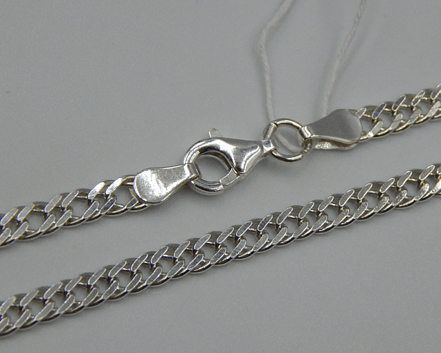 Серебряная цепь с плетением Двойной ромб (32582933) 0