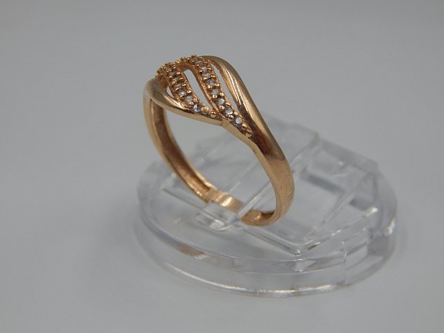Кольцо из красного золота с цирконием (33684251) 1